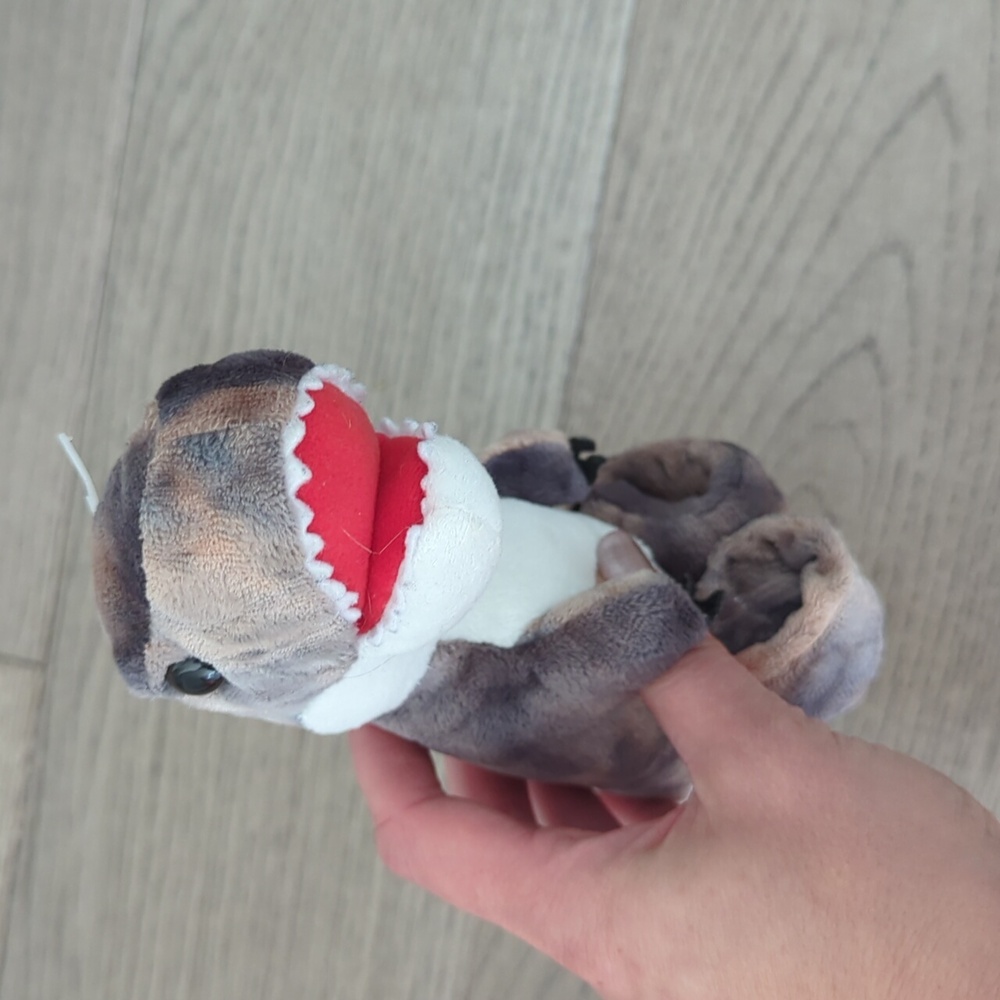 Plush Dinosaur Grip Toy - Brown and White